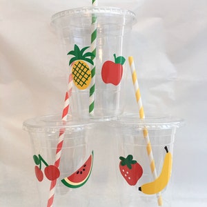 Fruit Party Cups Two-tti Frutti 2nd Second Birthday Favors Fruits Tutti Two 2 Disposable