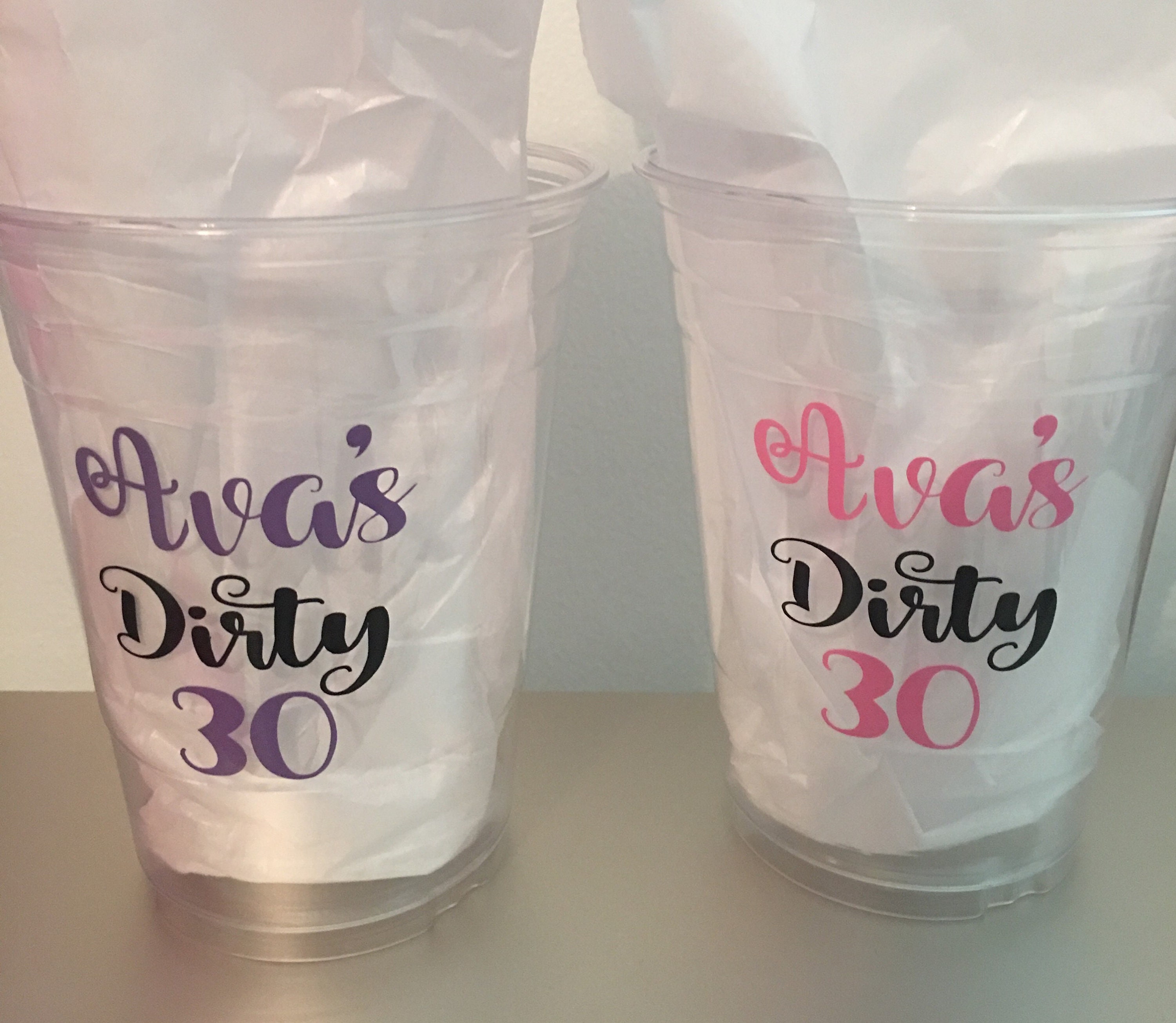 Dirty 30 Thirty Party Cups Disposable 30th Birthday Lids | Etsy