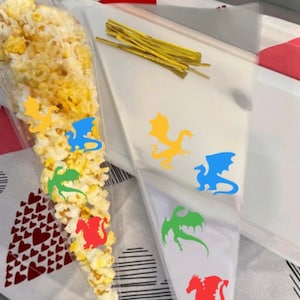 Dragon PARTY BAGS Empty Cone Shaped Favor Bag Birthday Candy Treat Set Diy You Fill Dragons