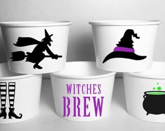 HALLOWEEN Witch PARTY CUPS Snack Candy Treat Ice Cream Food Favor Bowls
