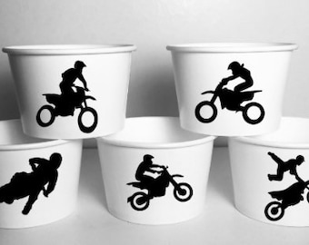 Dirt Bike Birthday Cups Treat Party Favors Cup Ice Cream Food Dirtbike