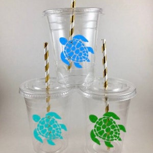 Sea Turtle Party Cups Birthday Disposable All colors available Turtles