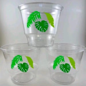 Palm Leaf Tropical PARTY CUPS Punch Drinks Dessert Snacks Food Favors