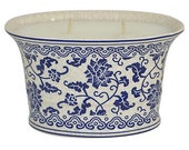 Oval Blue and White Porcelain Candle The French Bee, Hand Poured, Handmade, Handcrafted, Fragrance, Gift