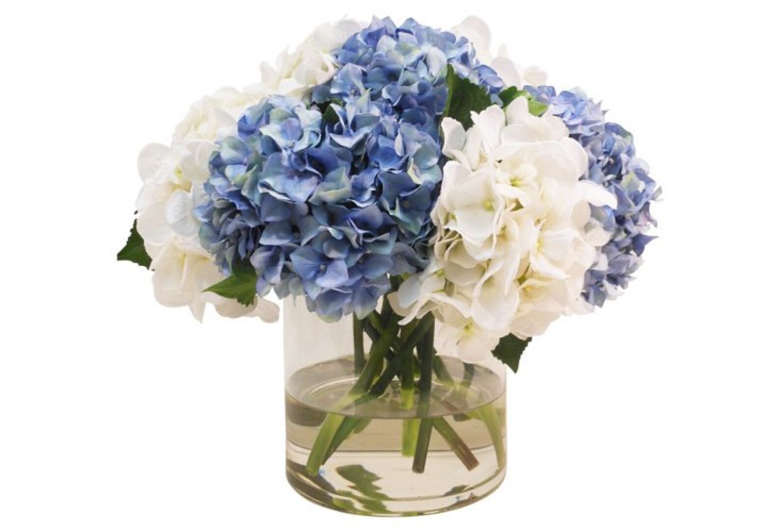 Blue and White Hydrangeas in Cylinder Vase Faux the French Etsy