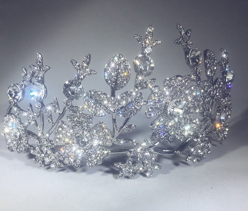Crystal-Encrusted Bridal Headpiece Tiara Duchess