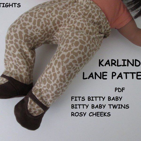 PDF pattern fits bitty baby, bitty baby twins and Rosy Cheeks doll shoe tights
