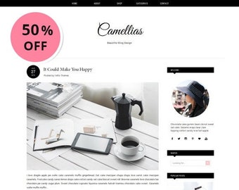 Premade Blogger Template Responsive - Fashion Template - Minimalist Blogger Template - Simple photography - Blogspot