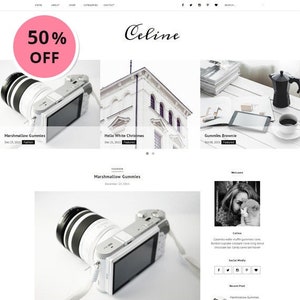 Premade Blogger Template - Responsive Premade Template - Clean Minimalist template - Slide Show - Photography Fashion Blogspot Theme