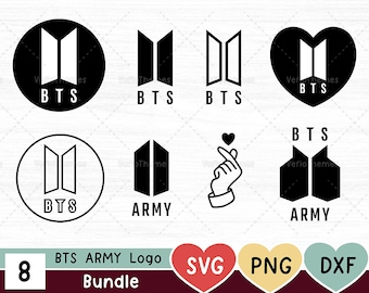 BTS SVG Bundle Pack,  ARMY Logo svg, Finger Heart Clipart, Bangtam Boys, Kpop svg, Layered svg dxf png - Instant Download