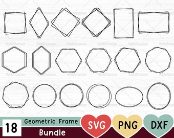 Geometric border svg bundle, double frame svg, hexagon frame svg, circle border svg, square frame, rectangle frame svg, polygon