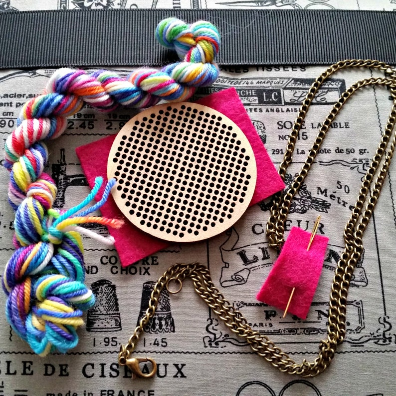 Stitchable Necklace Kit adult craft kit embroidery set DIY Etsy