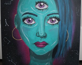 Third Eye Girl Acrylic on Canvas 16x20 inches