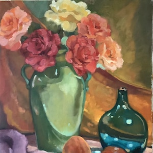 Still life with Red and Pink Roses