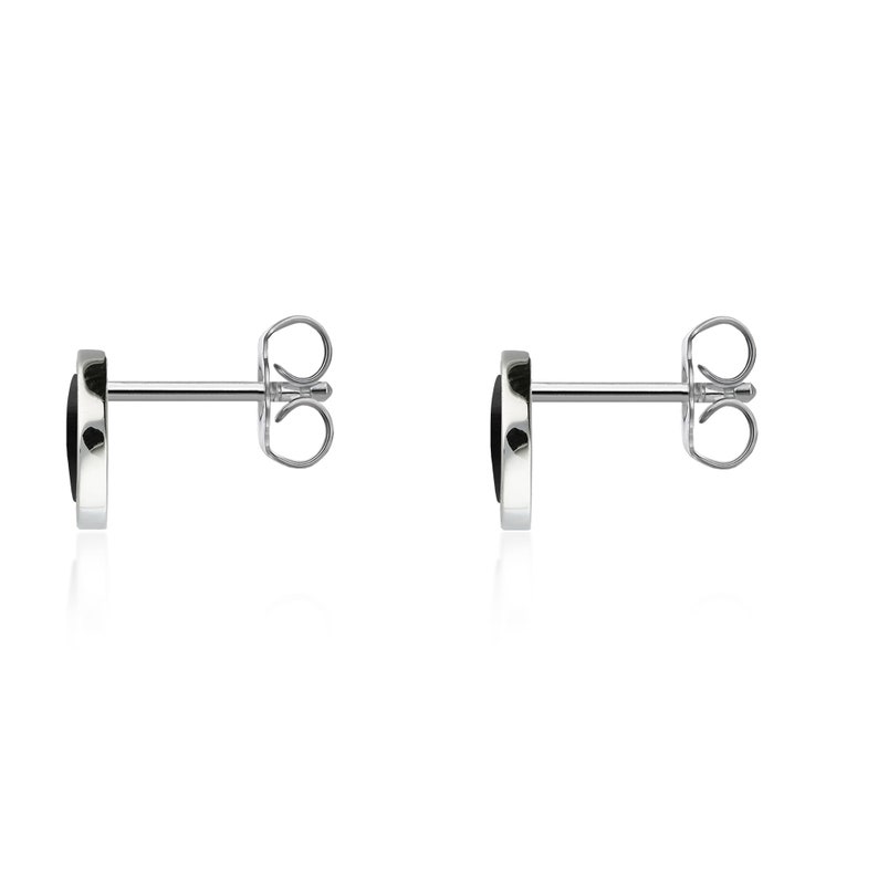 Whitby Jet small CZ Stud Earrings