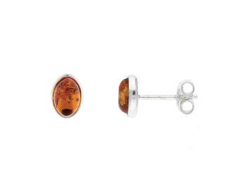 Amber  Oval Stud Earrings