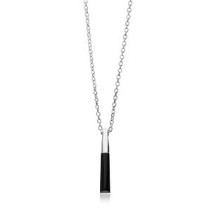 Sterling Silver Whitby Jet Small Designer Bar Pendant