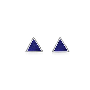 Sterling Silber Lapis Lazuli Dreieck Ohrstecker