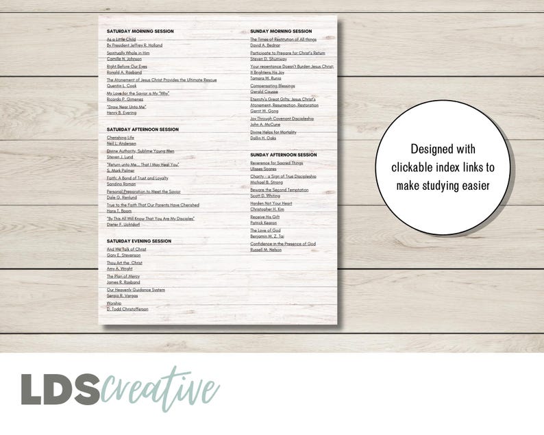 LDS General Conference Talks April 2025 Journal Edition (digital PDF