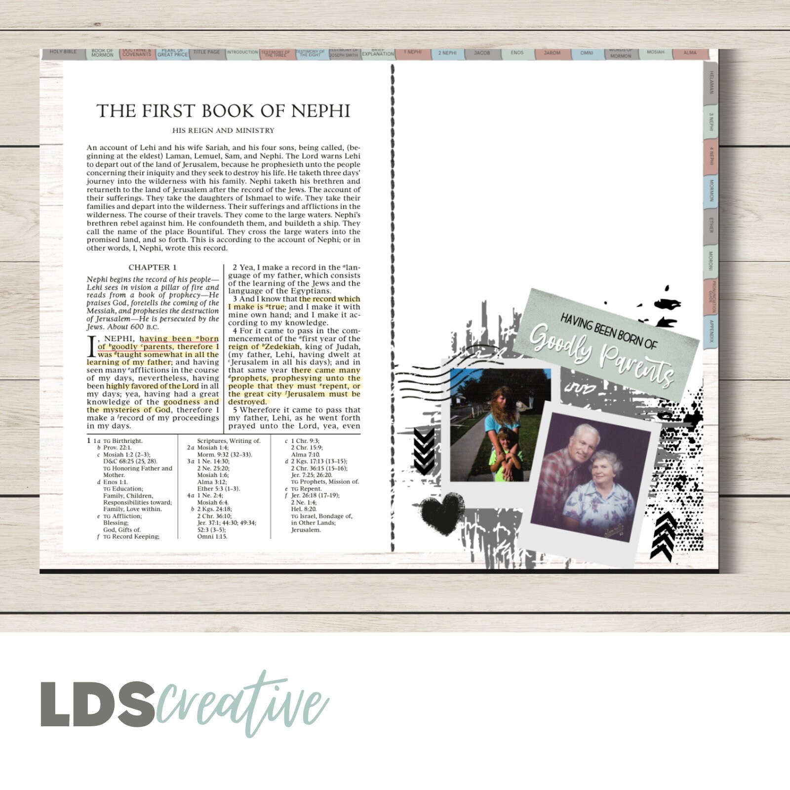 Nephi Scripture 1 Nephi 1 Digital Page Kit Book of Mormon Goodly Parents Scripture ...