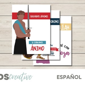 Carteles de héroes del Libro de Mormón / La Iglesia de Jesucristo de los Santos de Los Ultimos Días / Libro de Mormón / ven y sígueme