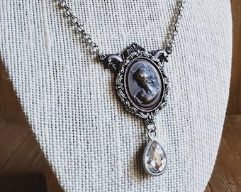 Art Nouveau Cameo Necklace Romantic Art Nouveau Cameo assemblage necklace Elegant cameo necklace Gift