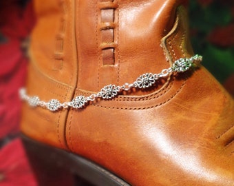 Silver CowBoy Boot Anklet,Silver CowGirl Boot Anklet,CowBoy Boot Anklet,CowGirl Boot Anklet,CowGirl Boot Ankle Bracelet,Western Jewelry