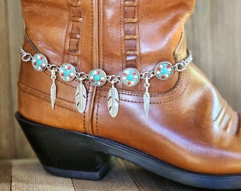 Bijoux de botte tribaux du sud-ouest, bracelet de botte de cowboy occidental, botte bling