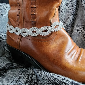 Rhinestone Bridal boot cuff, Wedding boot jewelry, Rhinestone and silver bootlette