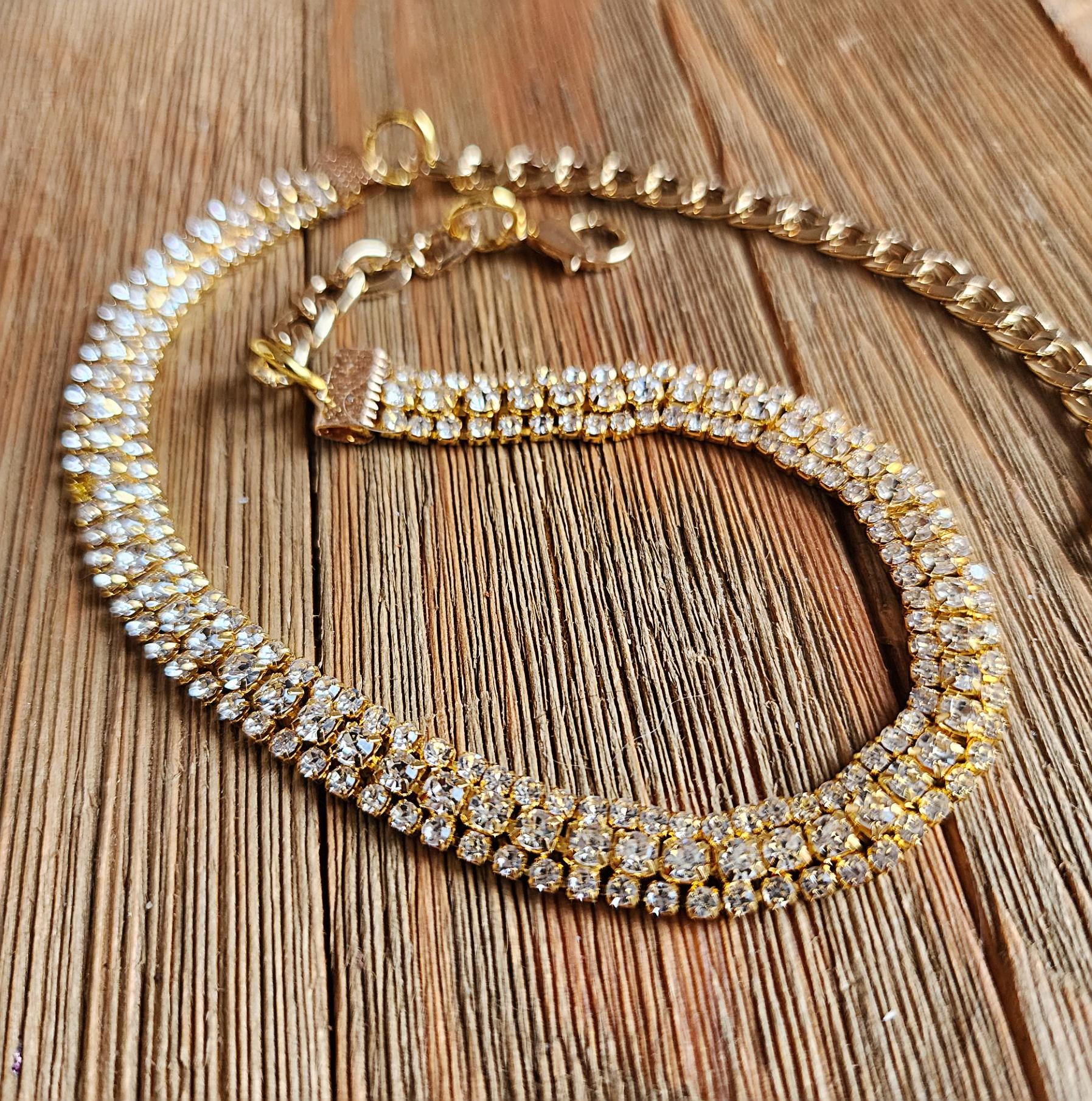 Gold or Silver Bridal Sparkly Rhinestone Boot Strap, Wedding  display picture 1