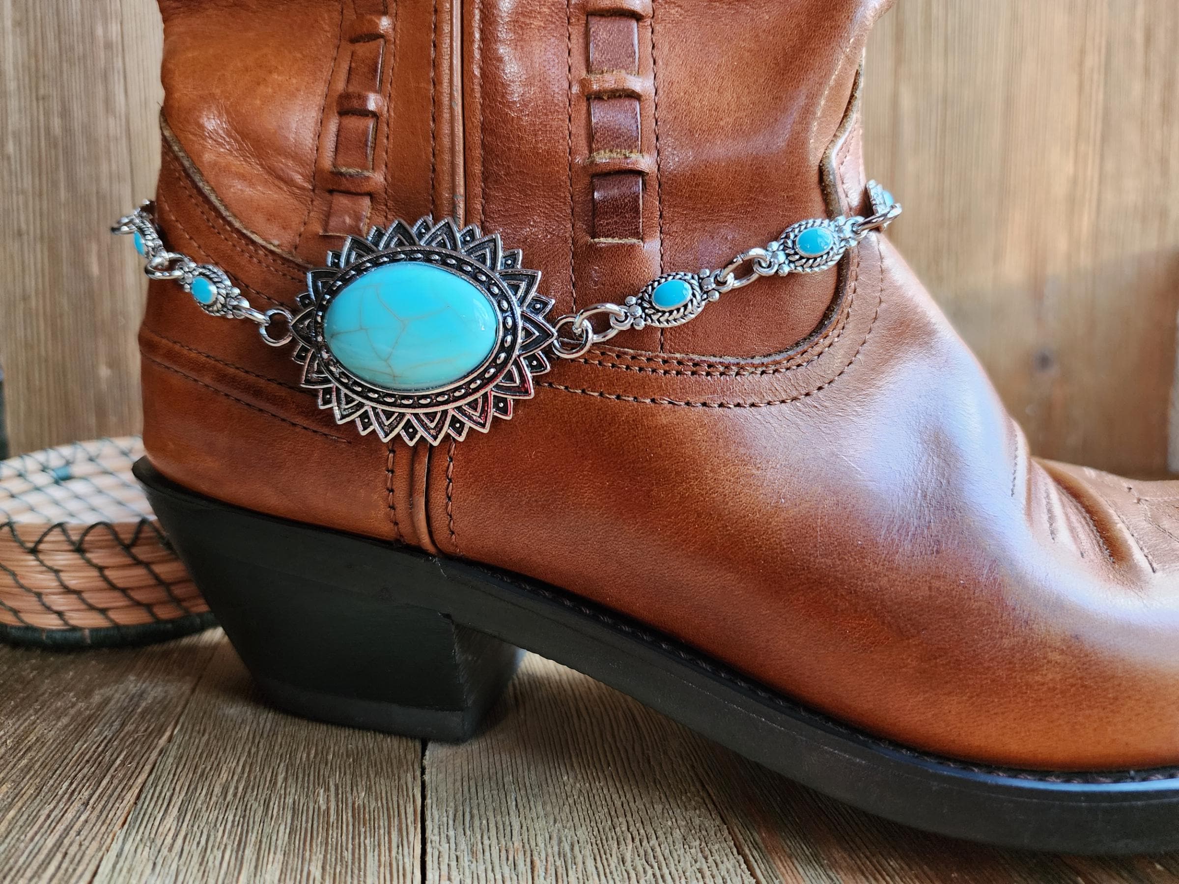 Western Boho Cowgirl Wide Disc Belt Turquoise Concho Faux Leather Adjustable Buy Women main image 3