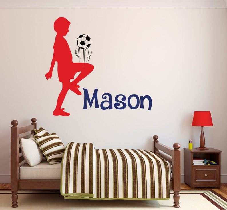 Soccer Name Wall Decal Personalized Children S Room Custom Kids Infant Teen Vinyl