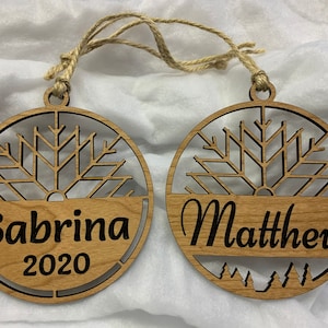 Personalized Engraved Wooden Christmas Ornament