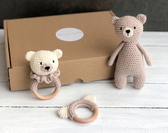 Teddy Bear Gift Box, Newborn  Gift Set, Welcome Baby Gift Set, Baby Shower Gift