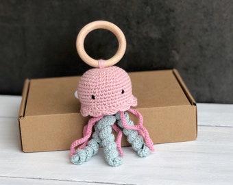Crochet Octopus, Octopus Rattle, Crochet Rattle, Newborn Gift, New Mom Gift