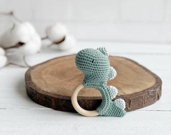 Newborn Gift, Dinosaur Rattle,  Dinosaur Toy, Baby Shower Gift, Baby Boy Gift