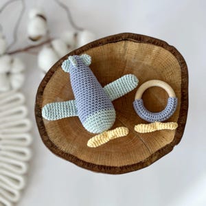 Baby Gift Set, Plane Baby Rattle, New Mom Gift