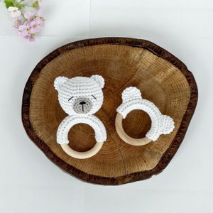 Polar Bear Rattle, Rattle For Newborn,  Baby Gift Set, Baby Shower Gift, New Mom Gift Idea