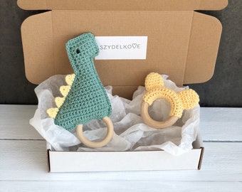 Crochet Rattle, Animal Rattle, Baby Shower Gift, New Baby Gift, Welcome Baby Gift Set
