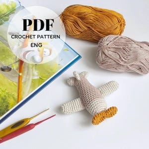 Crochet plane toy pattern, baby boy diy gift, baptism present idea