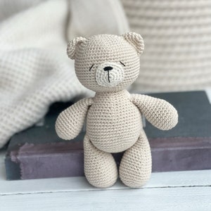 Teddy, Baby Girl, Baby Boy, Welcome Baby Gift, Crochet Teddy, Baby Shower Gift, New Mom Gift, Baby Gift, Toddler Gift image 1