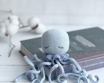 Premature Baby Octopus Toy, Octopus Rattle, Baby Announcement Gift, Newborn Gift, New Mom Gift