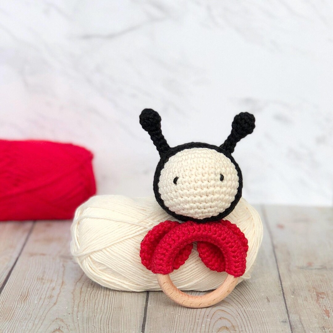 Ladybug Rattle, Crochet Rattle, Eco-friendly Toy, Christening Gift ...