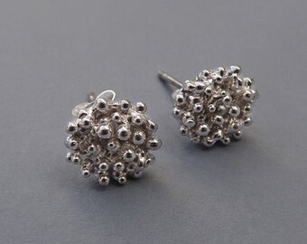 Dots Small post Earrings, Sterling Silver Studs, Bubbles Earrings