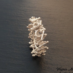 Silver Bubbles Ring Minimalist jewelry, Ring Handmade Drops Ring