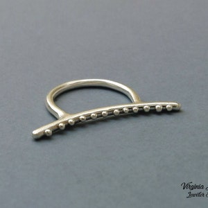 Minimalist Ring  925 Sterling Silver ring, Horizontal line ring Minismalist jewelry  Silver bar Ring