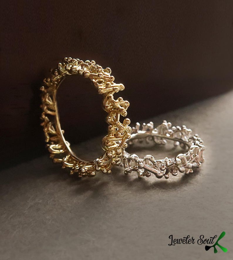 Eternity Yellow Gold Ring Solid 18k Gold Ring, Statement Ring, 18k Gold Rings for Women, 18k Gold Jewelry image 10