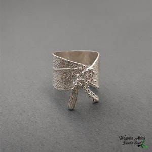 Organic Silver Ring, Nature Jewelry for her, Organic Nature inspired rings, Statement Ring image 4