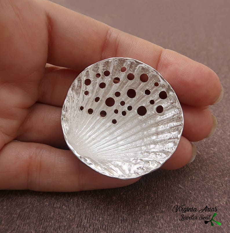 Shell Brooch Contemporary Silver Brooch - Etsy
