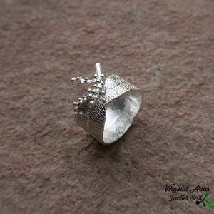 Organic Silver Ring, Nature Jewelry for her, Organic Nature inspired rings, Statement Ring image 5